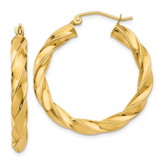 14k Light Twisted Hoop Earrings - 4