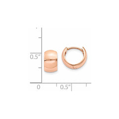 14k Rose Gold Round Hinged Hoop Earrings - 5