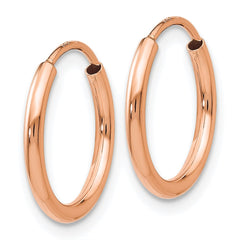 14k Rose Gold Polished Endless Tube Hoop Earrings - 9
