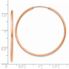 14k Rose Gold Polished Endless Tube Hoop Earrings - 7