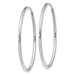 14k White Gold Polished Endless Tube Hoop Earrings - 13