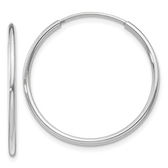 14k White Gold Polished Endless Tube Hoop Earrings - 9