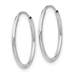 14k White Gold Polished Endless Tube Hoop Earrings - 10