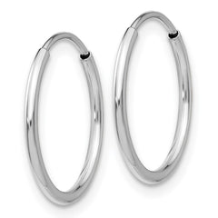 14k White Gold Polished Endless Tube Hoop Earrings - 6