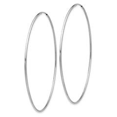 14k White Gold Polished Endless Tube Hoop Earrings - 7