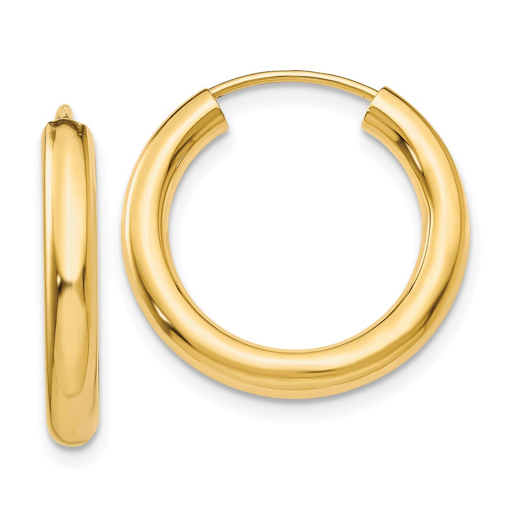 14k Polished Endless Tube Hoop Earrings - 4