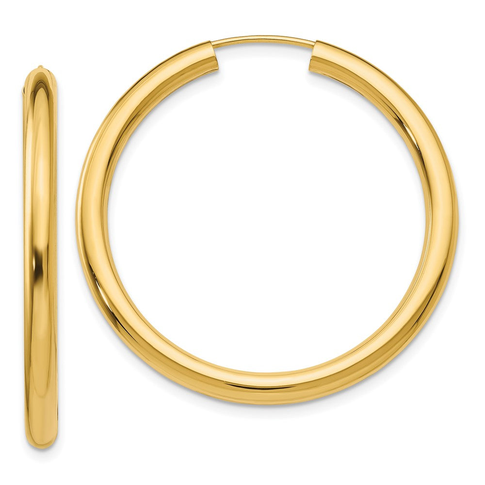 14k Polished Endless Tube Hoop Earrings - 2