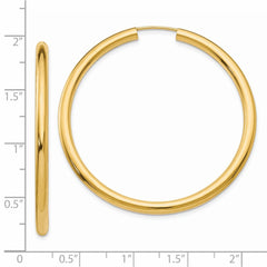 14k Polished Endless Tube Hoop Earrings - 3