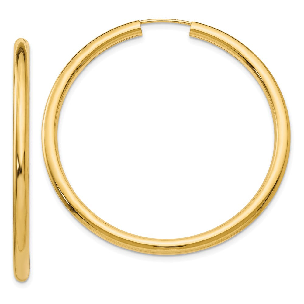 14k Polished Endless Tube Hoop Earrings - 3