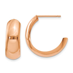 14k Rose Gold Polished Hoop Earrings - 2