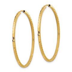 14k Diamond-cut Square Tube Endless Hoop Earrings - 8