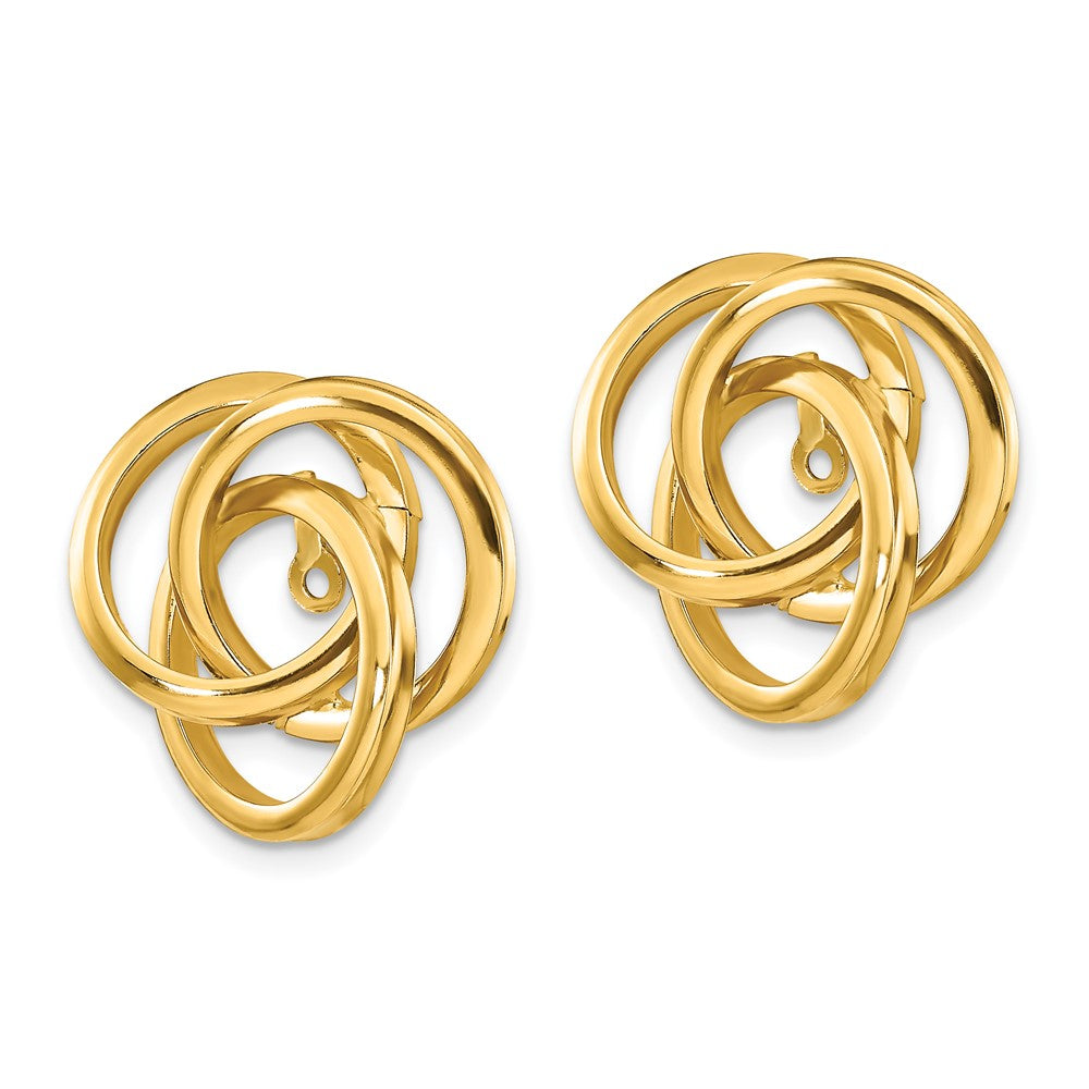 14k Polished Love Knot Earring Jackets - 2