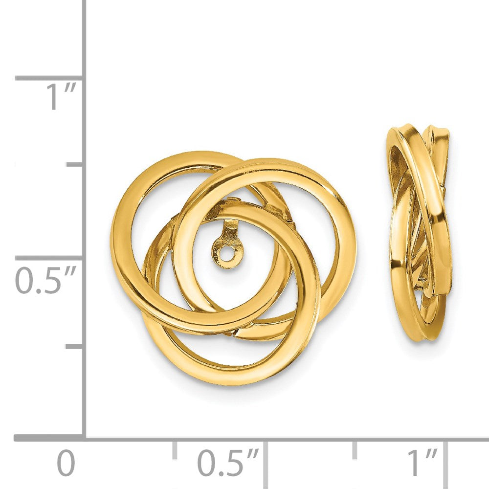14k Polished Love Knot Earring Jackets - 2