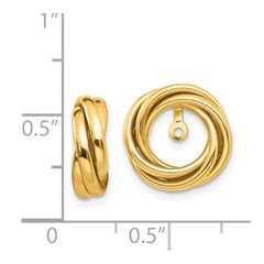 14k Polished Love Knot Earring Jackets - 3