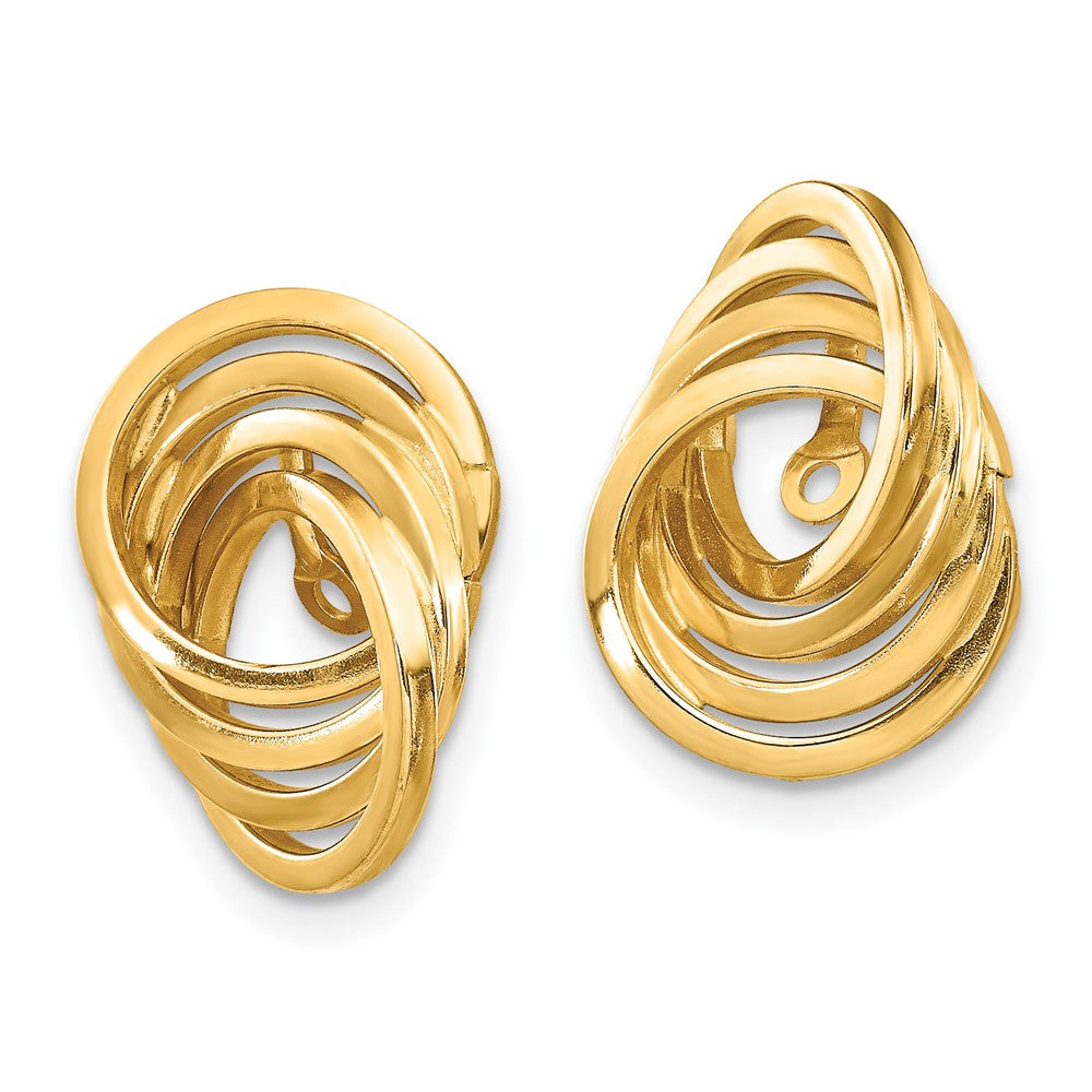 14k Polished Love Knot Earring Jackets - 5