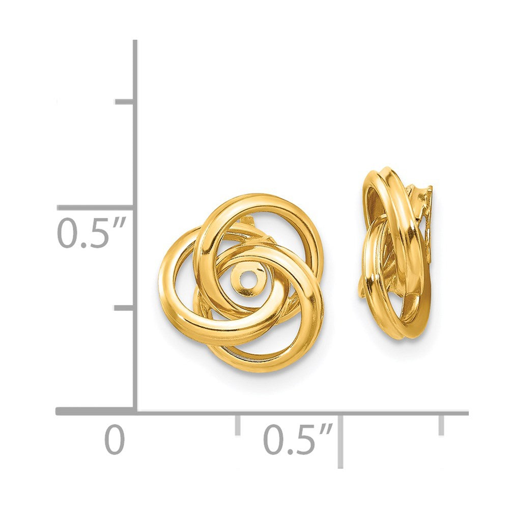 14k Polished Love Knot Earring Jackets - 6