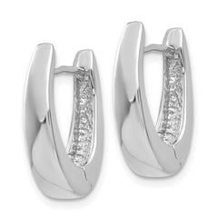 14k White Gold Hinged Hoop Earrings - 3