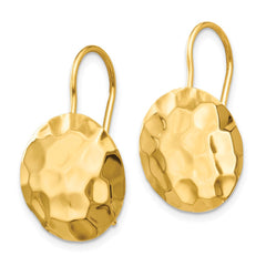 14k Hammered Circle Disc Earrings - 2