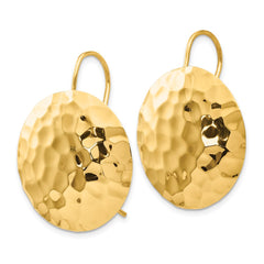 14k Hammered Circle Earrings - 2