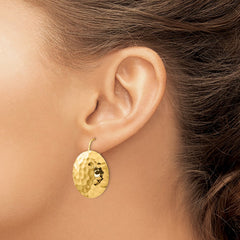 14k Hammered Circle Earrings - 2