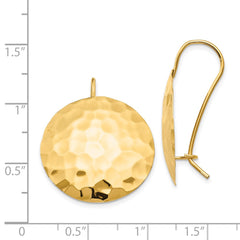 14k Hammered Circle Earrings - 2