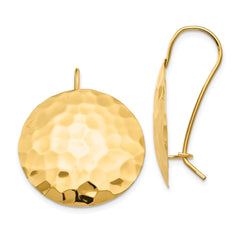 14k Hammered Circle Earrings - 2