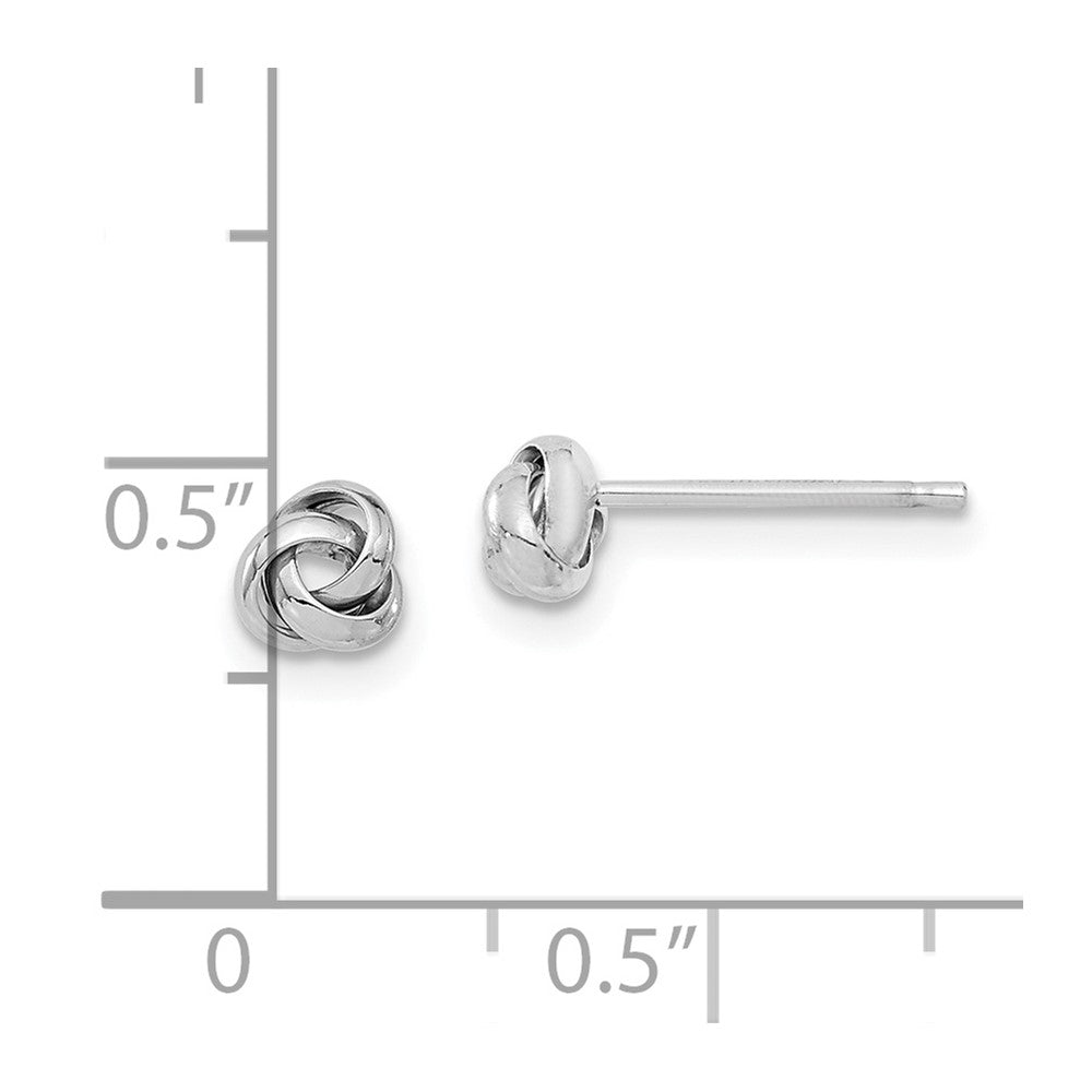 14k White Gold Polished Love Knot Post Earrings - 3