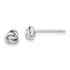 14k White Gold Polished Love Knot Post Earrings - 3