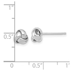 14k White Gold Polished Love Knot Post Earrings - 5