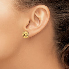 14k Polished Textured Triple Love Knot Post Earrings - 2