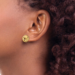 14k Polished Textured Triple Love Knot Post Earrings - 3