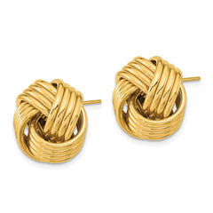 14k Polished Love Knot Post Earrings - 2