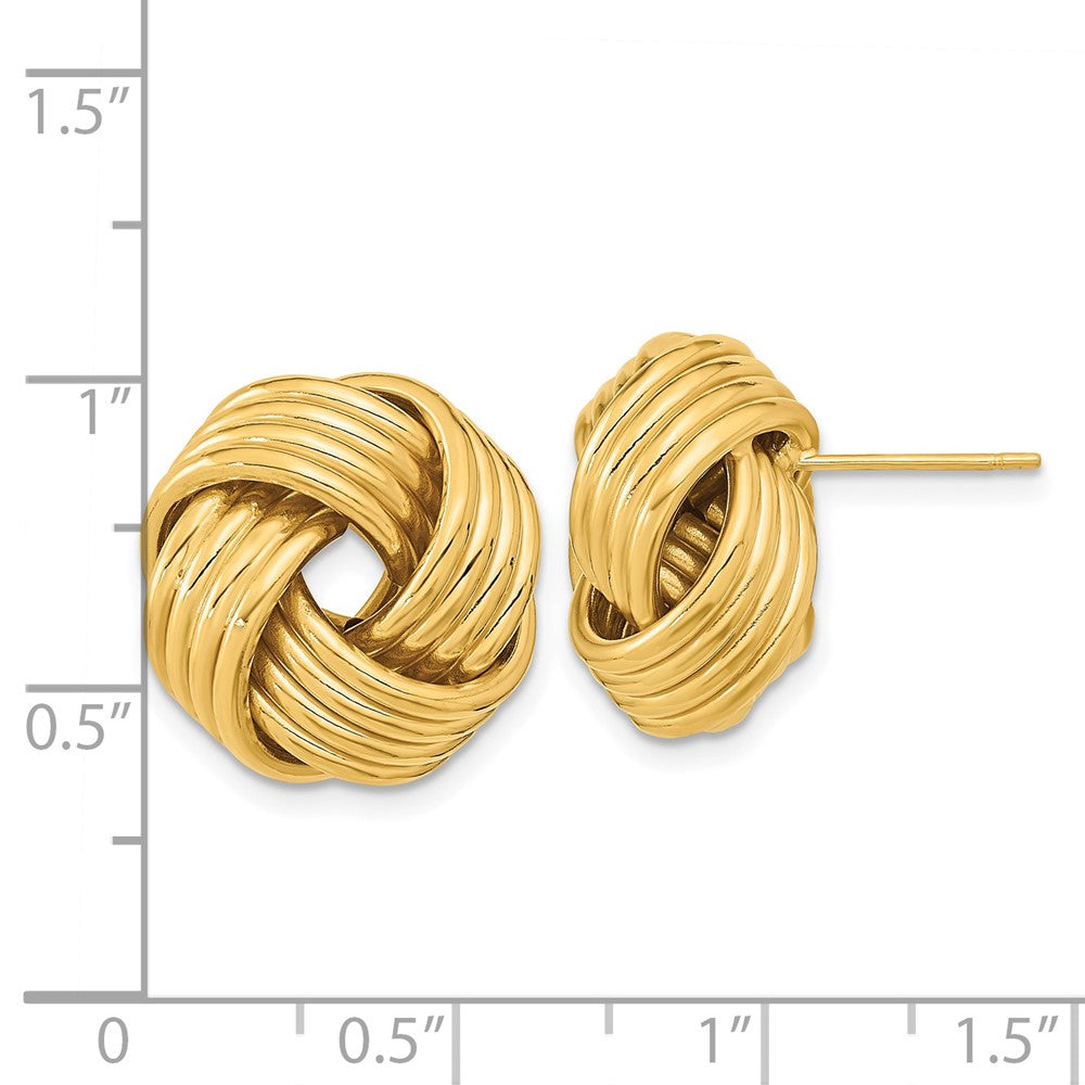 14k Polished Love Knot Post Earrings - 2