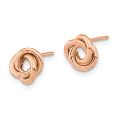 14k Rose Gold Polished Love Knot Post Earrings - 2
