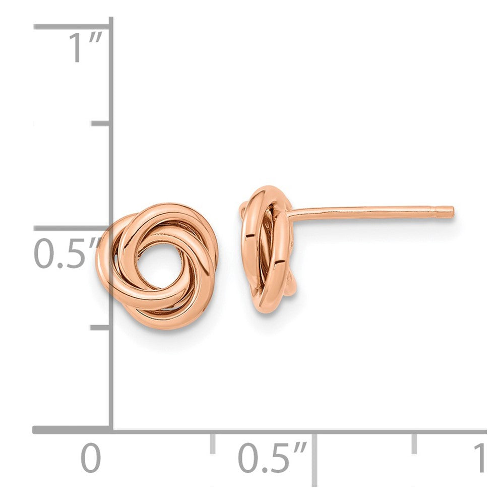 14k Rose Gold Polished Love Knot Post Earrings - 2