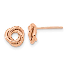 14k Rose Gold Polished Love Knot Post Earrings - 2