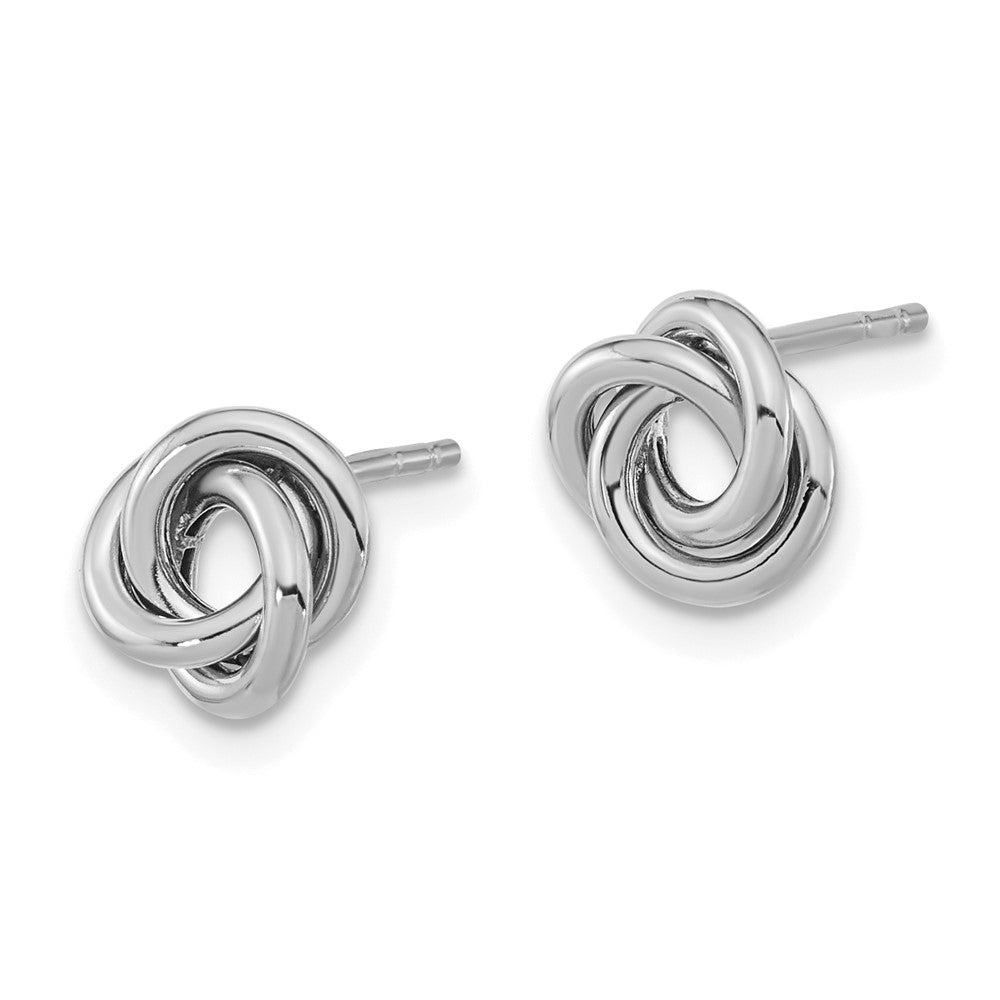 14k White Gold Polished Love Knot Post Earrings - 2
