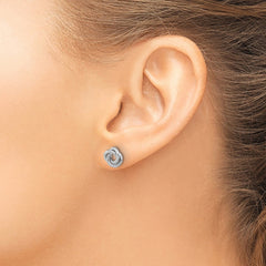 14k White Gold Polished Love Knot Post Earrings - 2