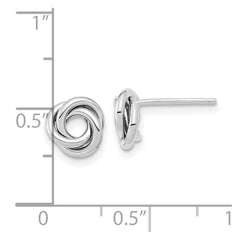 14k White Gold Polished Love Knot Post Earrings - 2