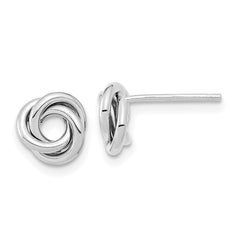 14k White Gold Polished Love Knot Post Earrings - 2