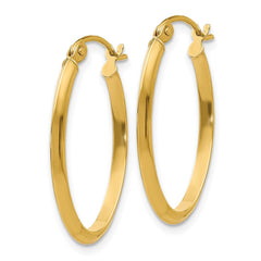 14k 2mm Oval Hoop Earrings - 3