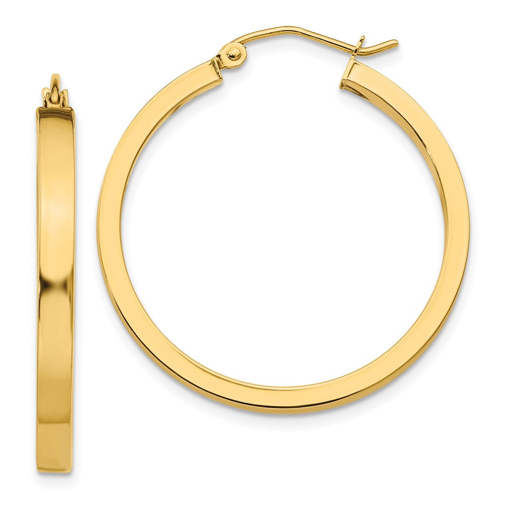 14k 2x3mm Square Tube Hoops - 3