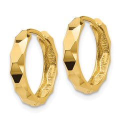 14k Diamond-cut Hoop Earrings - 5