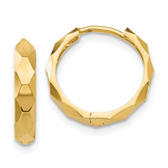 14k Diamond-cut Hoop Earrings - 5