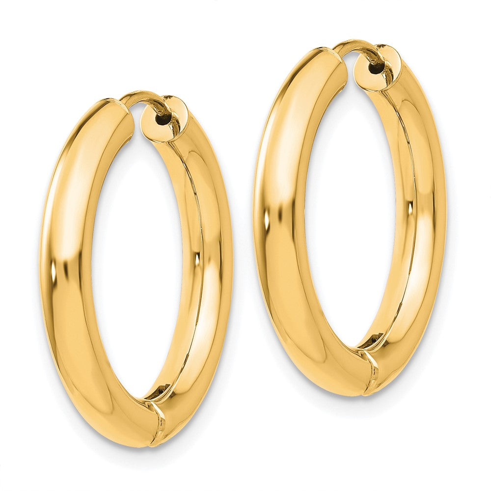 14k Polished Hinged Hoop Earrings - 2