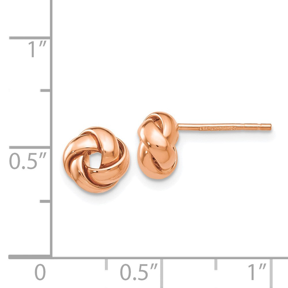 14k Rose Gold Polished Love Knot Post Earrings - 3