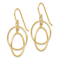 14k Polished Circles Dangle Earrings - 3