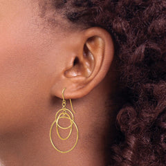 14k Polished Circles Dangle Earrings - 2