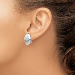 14k White Gold Polished Fancy Omega Back Post Earrings - 3