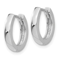 14k White Gold Round Hinged Hoop Earrings - 9